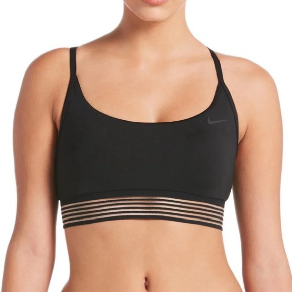 Nike Women Cross-Back Swim Top Size XS black on black bikini top - Picture 1 of 4